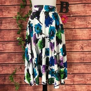 Premise Skirt size 12 Purple Blue Tropical Floral